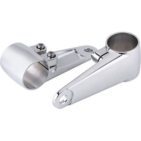 Soporte de horquilla delantera cromado de 2 piezas para faro de motocicleta, montaje lateral, para tubo de horquilla de 35 mm a 41 mm (1/5)