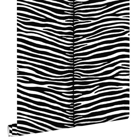 papier peint zèbres noir et blanc - ESTAhome (1/5)