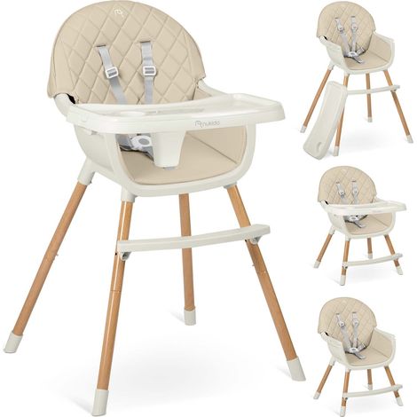 Sedia da pranzo beige per bambini nukido lilo
