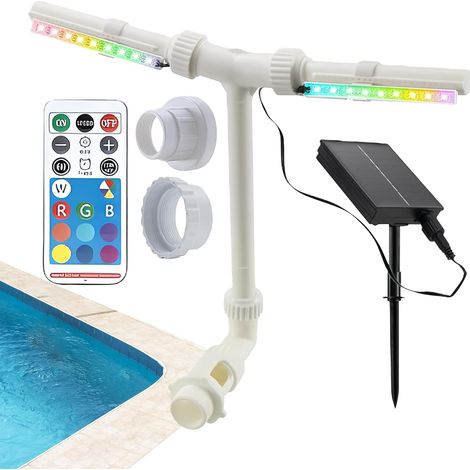 Fontaine De Piscine À Énergie Solaire  Dispositif De Cascade À Télécommande  Avec Télécommande Et Lumière LED Ajustable 7 Couleurs Fontaine Solaire Flottante Pour Piscine,Pour Extérieur Bassin Terra (1/5)