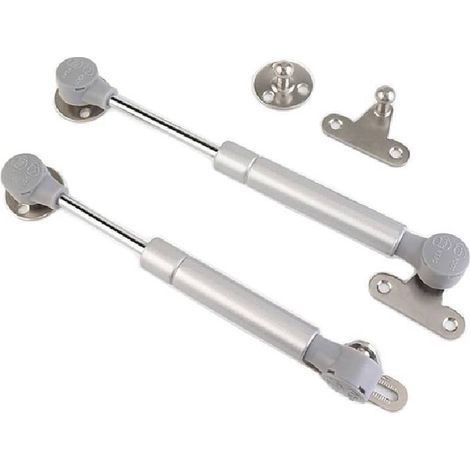 Charnière à ressort à gaz 80N- argentée- support de porte à fermeture douce- vérin à gaz de type rabattable- convient aux armoires- coffres à jouets et boîtes de rangement (20-3- paquet de 2). (1/5)