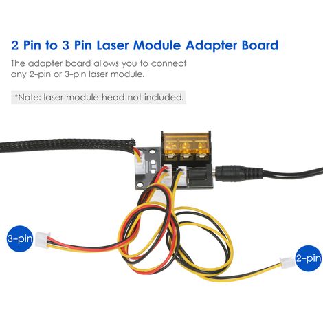 Carte adaptateur de module laser 2 broches à 3, conversion de machine de gravure à 3 interfaces avec câbles à 2 broches et 3 broches pour graveur d'imprimante 3D, moulin CNC (1/5)