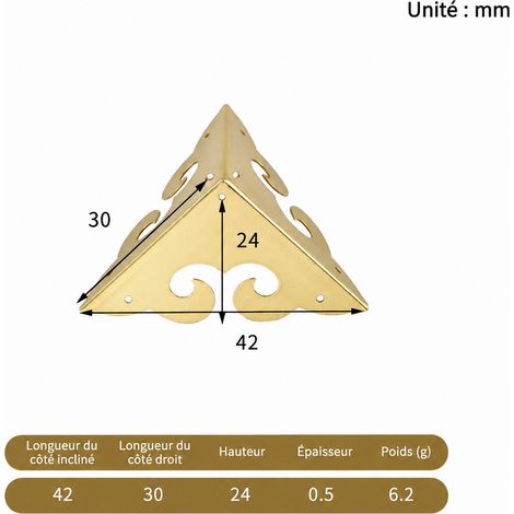 Équerre d’angle en métal 4108 couleur laiton, 3 cm 4108-3cm 4,2 × 3 × 2,4 cm 6 g – Livraison gratuite