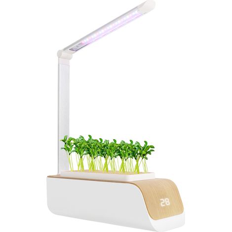 Plantateur hydroponique avec lampe de croissance LED, Kit de système de culture hydroponique avec rappel de pénurie d’eau, Pour jardin d’intérieur (1/5)