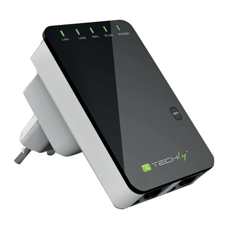 TECHLY Mini Repeater Router Wireless N Fino a 300Mbps 2T2R MIMO (1/6)