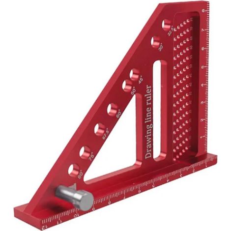 Règle de mesure multi-angles avec cheville, équerre de menuisier, rapporteur, triangle à onglets, outil de traçage de haute précision B (1/5)