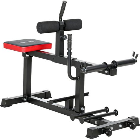 Machine à mollets réglable avec roues, 5 hauteurs, 4 positions de poignées, entraînement double résistance pour la maison, cadre métal noir – CHICFURN (1/5)