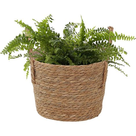 Blumentopf Blumentopf aus Stroh mit Griff Körbe für