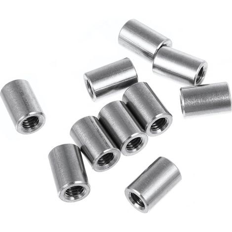 Écrous cylindriques M6 en acier inoxydable, lot de 10 (1/5)
