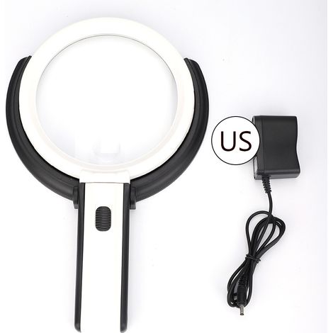 Lampe loupe LED de bureau avec verre grossissant épais de 130mm, lampe de table lumineuse loupe, prise américaine incluse. (1/5)