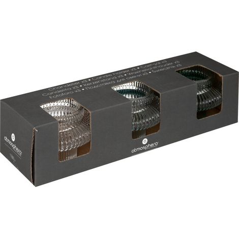 Juego de 3 portavelas de cristal - Atmosphera créateur d'intérieur