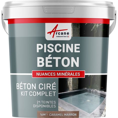 Enduit piscine, béton ciré, revetement piscine - 16 m² Caramel Marron - ARCANE INDUSTRIES (1/2)