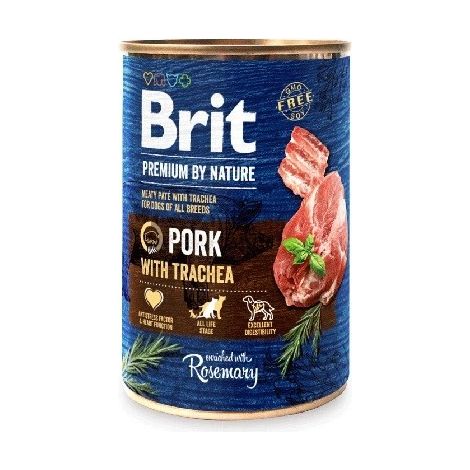 Porc Brit Premium By Nature avec trachée (boîte) 400 g