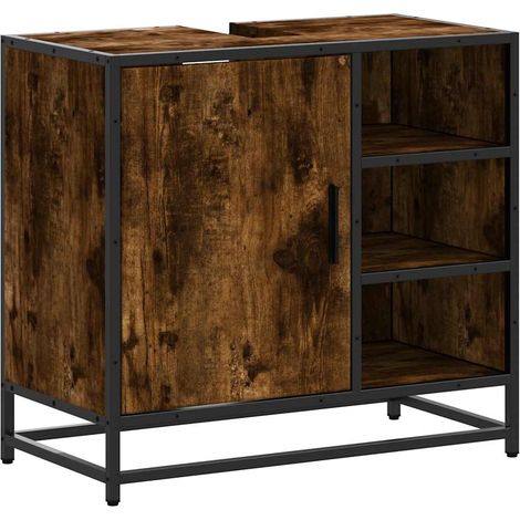 Maison Exclusive - Waschbeckenunterschrank Räuchereiche 65x33x60