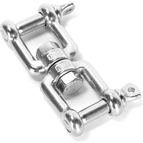 1pcs 316 Stainless Steel M12x125mm Universal Double Shackle Swivel Ring for Garden Yard Boat Hiking Camping Outdoor (1/5)