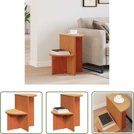 Table basse en pin - Table basse Brun cire 50 x 40 x 50 cm Bois massif en pin (1/5)