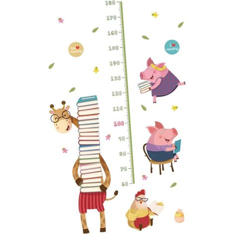 Toise de dessin animé Autocollants muraux pour enfants Autocollants muraux pour pépinière toise enfants toise pour les stickers muraux mignonne Autocollant mural collage (1/5)