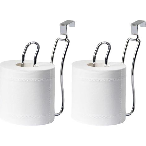 2 Stück Toilettenpapierhalter, Silber, Ohne Bohren, Toilettenpapierhalter, Toilettenpapierrollenhalter, Toilettenpapierspender, für Toilette und Küche, Badezimmer, Aufbewahrung (1/5)
