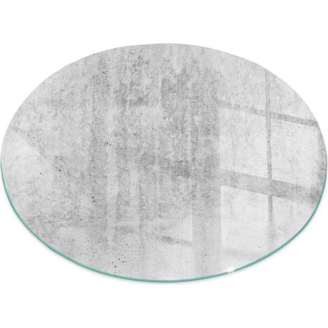 Funkenschutz Glasplatte Funkenschutzplatte für Kamin Ofenglas Gehärtetem Glas Bodenplatte Kaminglas Rohbeton-Textur Rund fi 100 cm