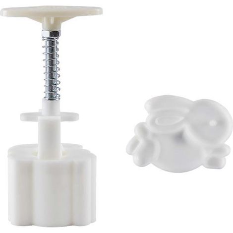 50g Mondkuchen-Fassform mit 3D-Hasenstempel, Handpresse, Mondkuchen-Gebäckform (1/5)