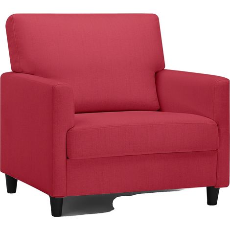 Sillón reclinable, diseño moderno, acolchado de espuma cómodo, rojo, un asiento. (1/2)