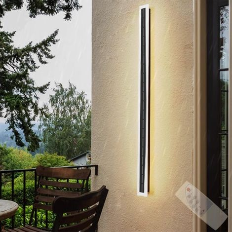 Solaire Longue Extérieur Applique Murale IP65 Étanche Lampe de Mur avec Télécommande LED Lampe Murale 3000K/4000K/6500K Intérieure/Extérieure Acrylique Terrasse Jardin Garage (Lumière Naturelle,100cm) (1/5)