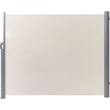 Side Awning Beige Polyester 160 x 300 cm Fabric Shade Silver Aluminium Frame Retractable DORIO