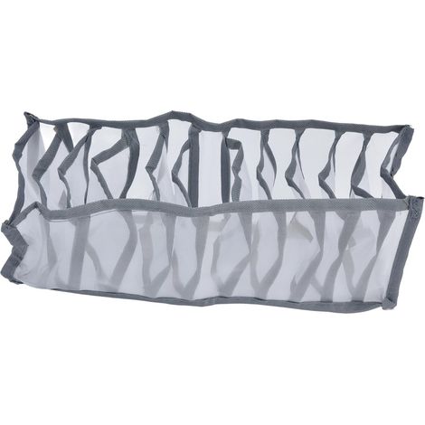 Boîte de rangement pliable en maille respirante à plusieurs compartiments pour chaussettes, soutiens-gorge et culottes (11 compartiments) (1/5)