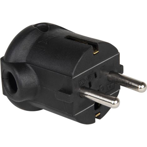 PCE Schutzkontaktstecker PP 2SL, seitlich, schwarz