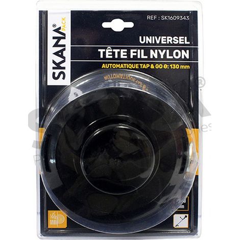 Testina fil nylon universale a srotolamento automatico. Si adatta al posto della lama grazie alle coppe, fornita con rondelle
