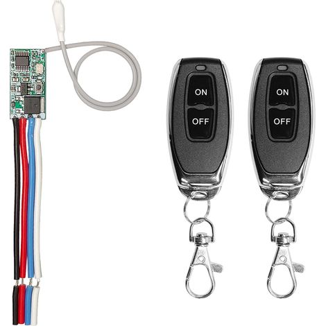 1 Kit Interrupteur à télécommande,Module récepteur RF 433Mhz,Relais sans fil DC 3,6V-24V,Pour maison et bureau (1/5)