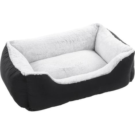 Lit pour Chien Chat Noir - Panier pour Chien Chat - 65x45x22cm - Lavable - Fond Anti-dérapant - Lieu de Couchage Doux et Confortable (1/2)