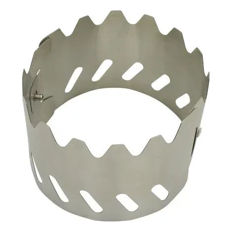Pare-vent 2 en 1 portable en titane pour réchaud à alcool, support et protection contre le vent, idéal pour le camping, la randonnée et le trekking. (1/4)