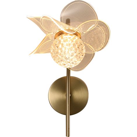 Applique murale fleur 6W or 3 températures de couleur 32x20x20cm lampe moderne pour chambre salon (1/5)
