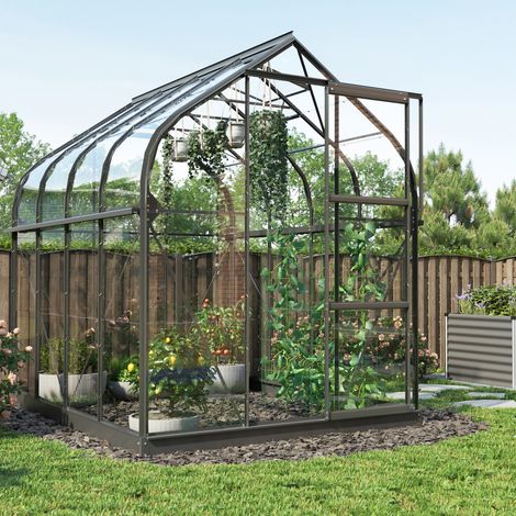 Vitavia Gewächshaus "Orion 5000", schwarz, 5,0 m², 3 mm ESG (1/5)