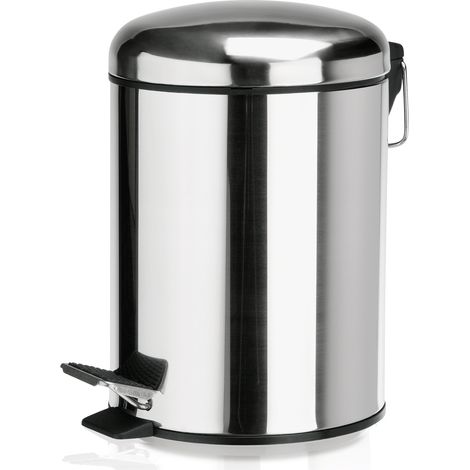 Poubelle à pédale en Acier Inoxydable 12 L H 420 mm Ø 250 mm - Was Germany