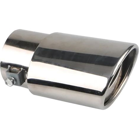 Acier Inoxydable Extrémités de Tuyau D'échappement Voiture Embout Silencieux Tuyau Echappement Tuyau de Queue D'extrémité Universel Unique Sortie Droit Argent (1/5)