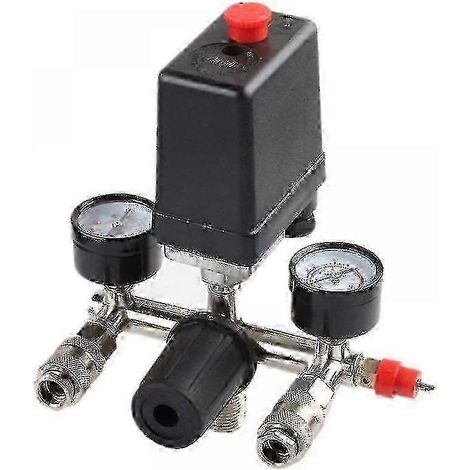 Pressostat de compresseur, double affichage, soupape de sécurité 8 bars (1/5)