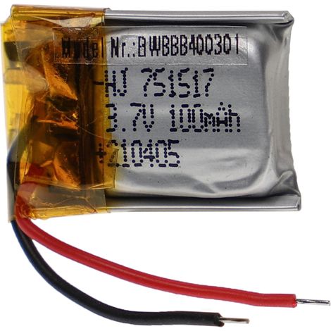 vhbw batteria per modellismo per es. macchine da corsa, elicotteri, aerei (100mAh, 3,7V, Li-Poly, 18 x 16 x 8 mm) (1/2)
