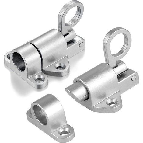 Automatique Verrou de Porte, Loquet à Ressort Loquet de Porte Verrouillage de porte à ressort Verrouillage de boulon(Silver - 2Pack) (1/4)