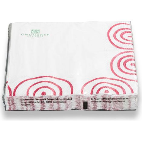 Gmundner cerámica rojo flameado servilletas 3 capas/20pcs 33x33cm