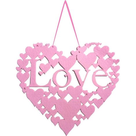 Plaque de Saint-Valentin non tissée « Je t'aime », décoration à suspendre « Joyeuse Saint-Valentin », pour mur, porte, plafond, fenêtre - JM01017 (1/5)