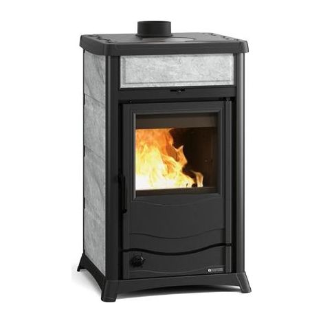 La Nordica – Poêle à bois raccordable 11.1 kW – Foyer fonte et acier – Évacuation supérieure – Volume de chauffe 318 m3 – Rendement 88% (1/2)