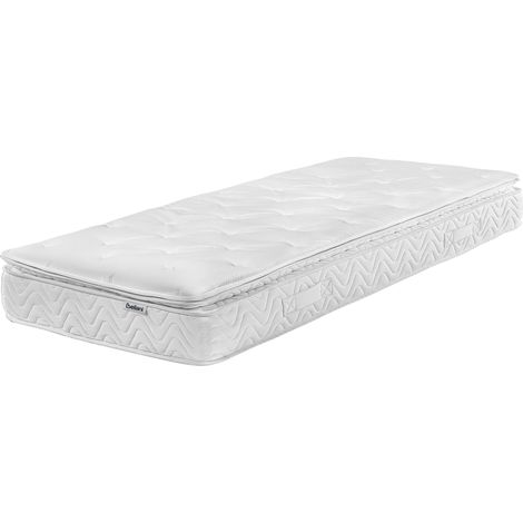 Pocket Spring Mattress White Bamboo Fabric EU Single Size 5 Zone Hard Firm Removable Cover LUXUS