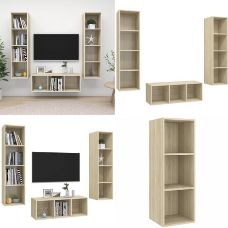 Ensemble de meubles TV 3 pcs Chêne sonoma Bois d'ingénierie - Meuble Tv Suspendu - Meuble Tv Mural - Ensemble Meuble Tv - Meuble Tv Chêne Sonoma - Rangement Murale - Home & Living
