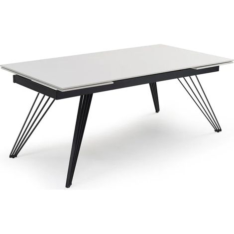 Table extensible 180/260 cm céramique blanc pieds filaires - OREGON 01 (1/5)