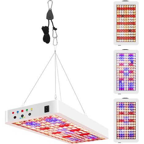 Lámpara LED cultivo espectro completo – 3 modos – Temporizador 8/12/16h – Mando a distancia – Colgante – Para plántulas, hortalizas, pimientos (1/5)