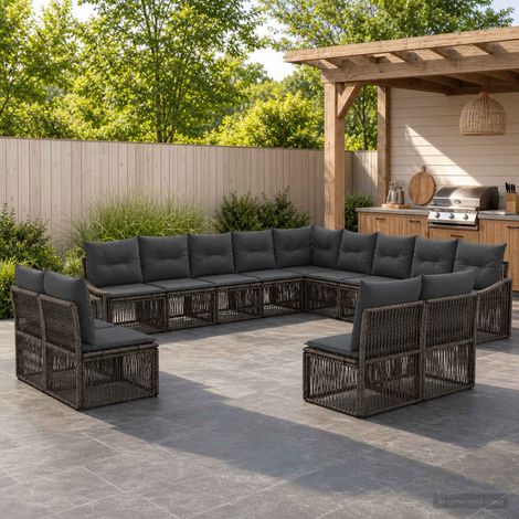 Set Divano da Giardino 13 pcs Grigio polyrattan vidaXL (1/5)