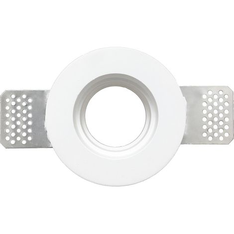Porta Faretto Gesso Rotondo Faretti Incasso Scomparsa Moderno Bianco 015 (1/3)
