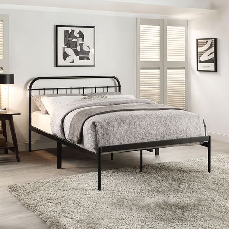 ALDBURY MODERN TRADITIONAL BLACK METAL BED FRAME  SMALL DOUBLE (1/5)